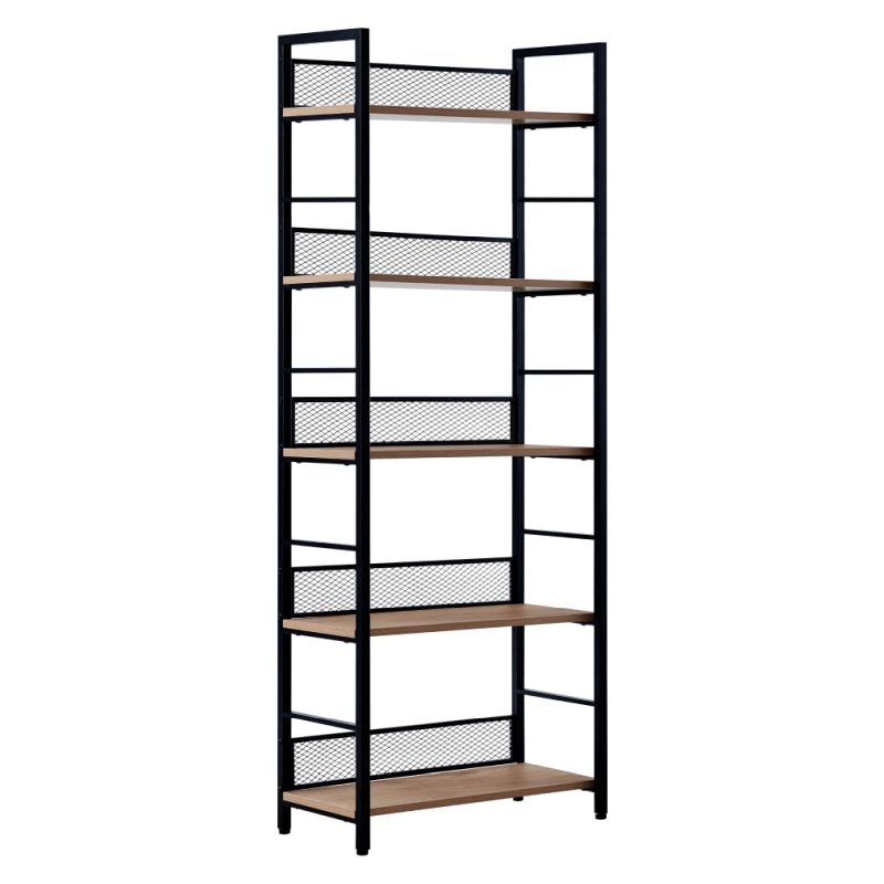 Regál, 60cm, čierny, dub, KELER TYP 2