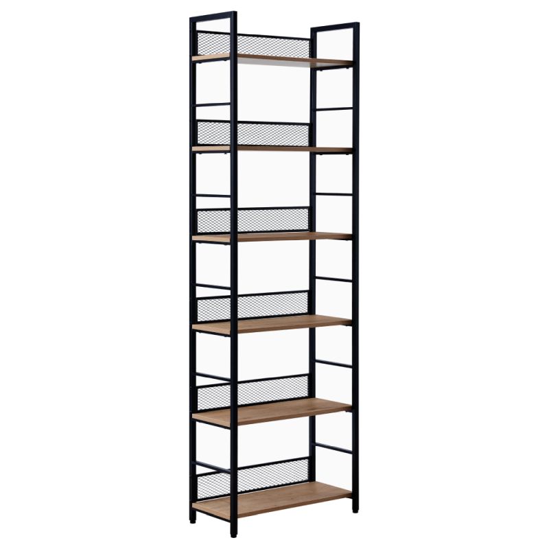 Regál, 60cm, čierny, dub, KELER TYP 3