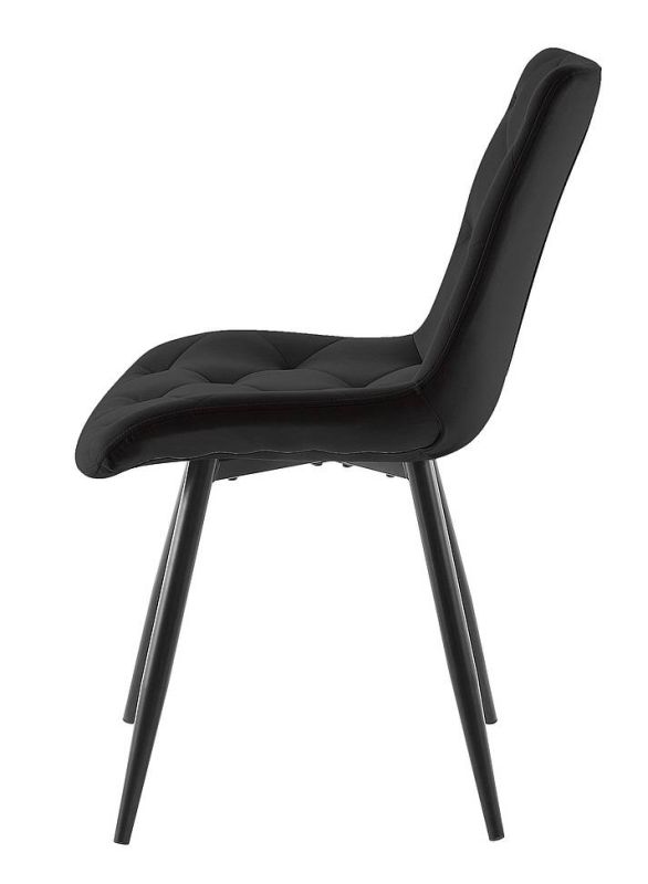 Jedálenská stolička, čierna látka, nohy kov čierny, RALPH VELVET