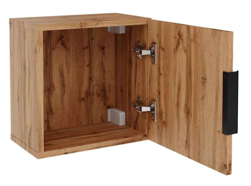 Skrinka do kúpeľne, 35cm, dub wotan, čierna, DIAMOND 83-01-D-1D