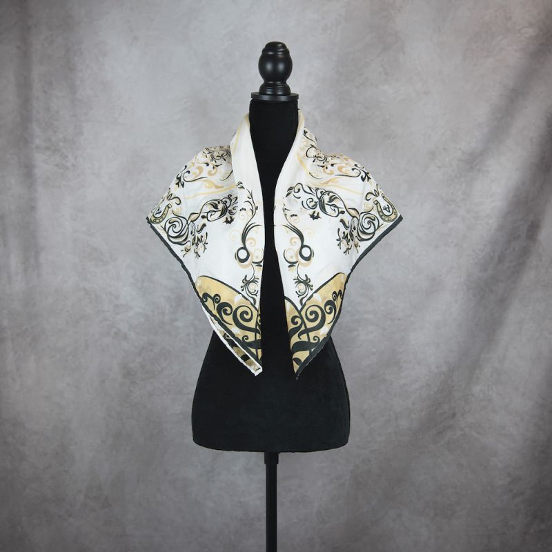 Hodvábna šatka ORNAMENT VZOR_3, 90 x 90cm, Made in SLOVAKIA