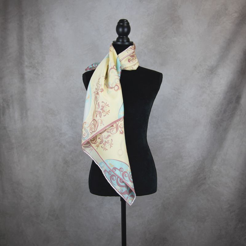 Hodvábna šatka ORNAMENT VZOR_4, 90 x 90cm, Made in SLOVAKIA