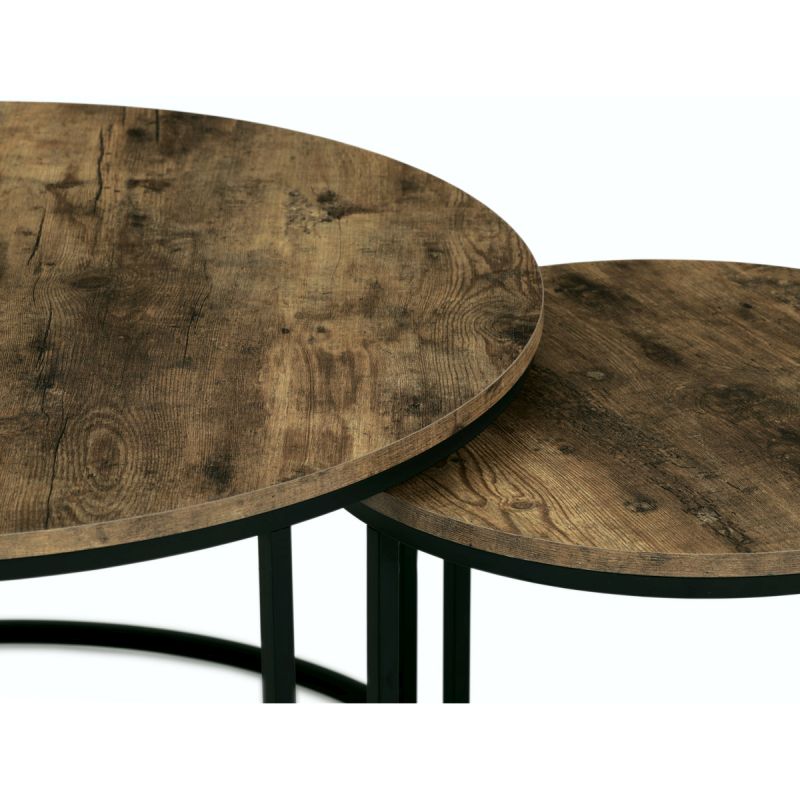 Set 2ks stolíkov 80x80cm, MDF staré drevo, AF-3002 OLW