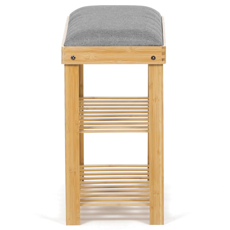 Botník, 60cm, bambus, prírodný, látka, DR-N1010 GREY2