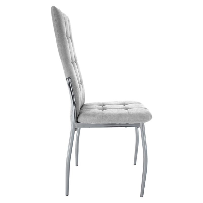 Stolička jedálenská, sivá látka, nohy kov chróm, ADORA 2 NEW