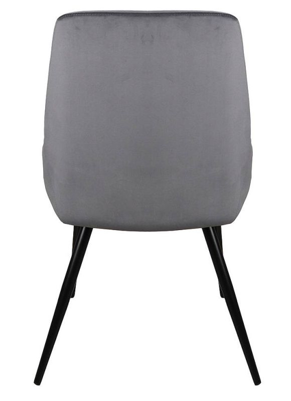 Jedálenská stolička, sivá látka, nohy kov čierny, COBE VELVET