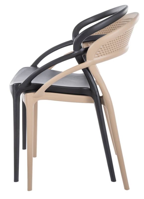 Jedálenská stolička, čierny plast, GLIS