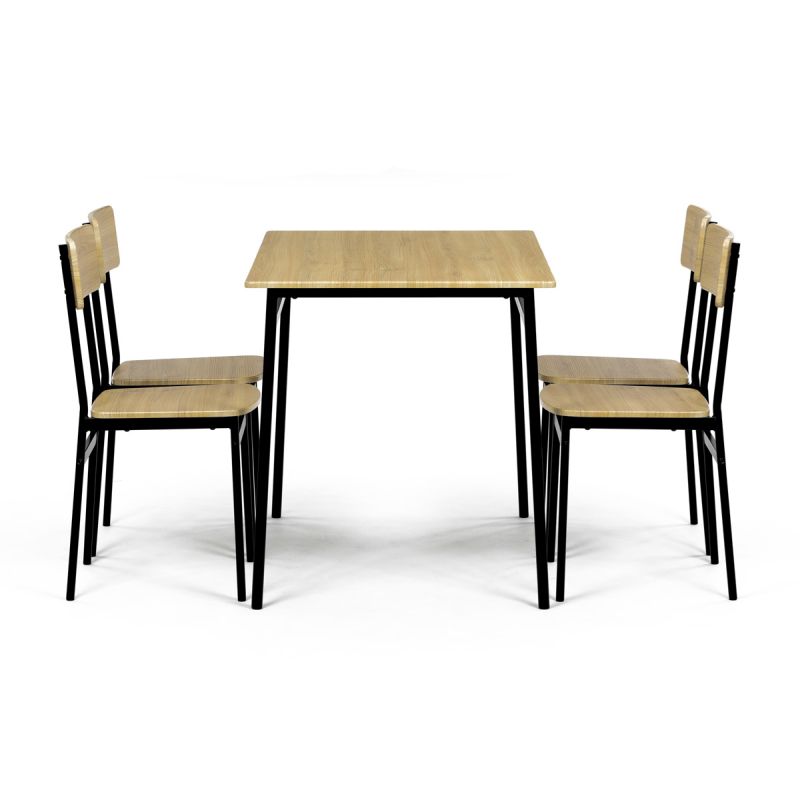 Jedálenský set, 110x70cm, MDF divoký dub, AUT-O2155 OAK