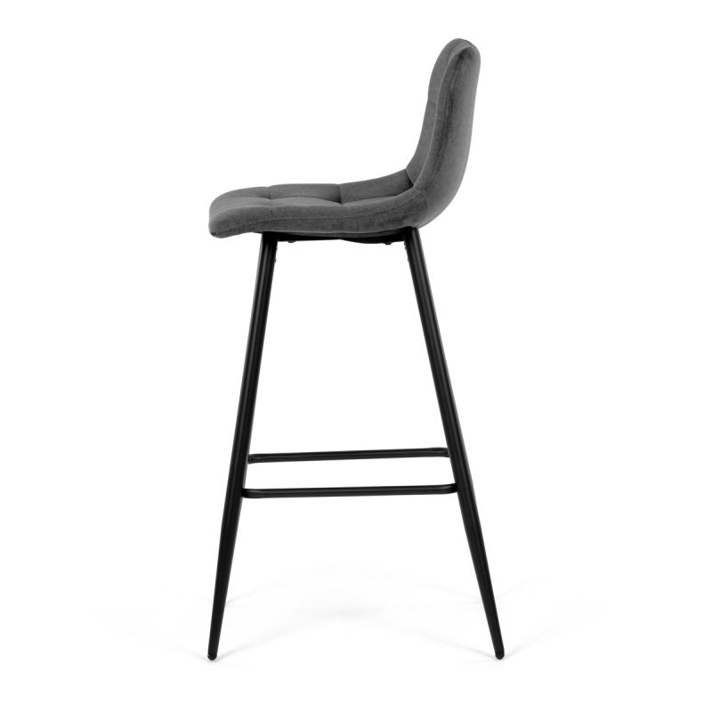 Barová stolička, sivá látka, nohy čierne, AUB-X7015 GREY2