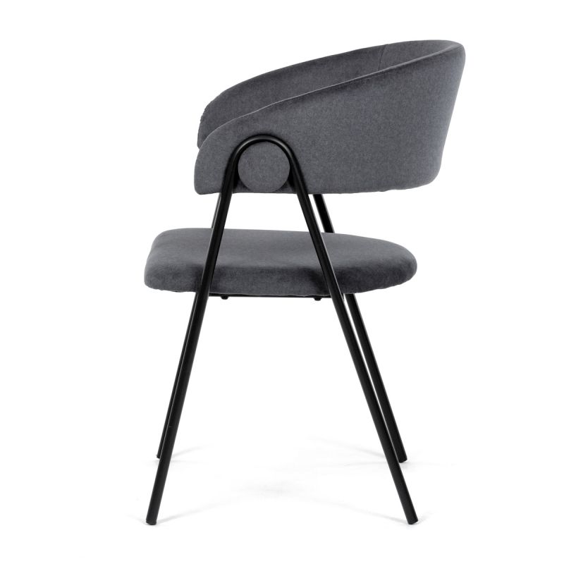Jedálenská stolička, sivá, zamatová, látka, DCL-X7130 GREY2