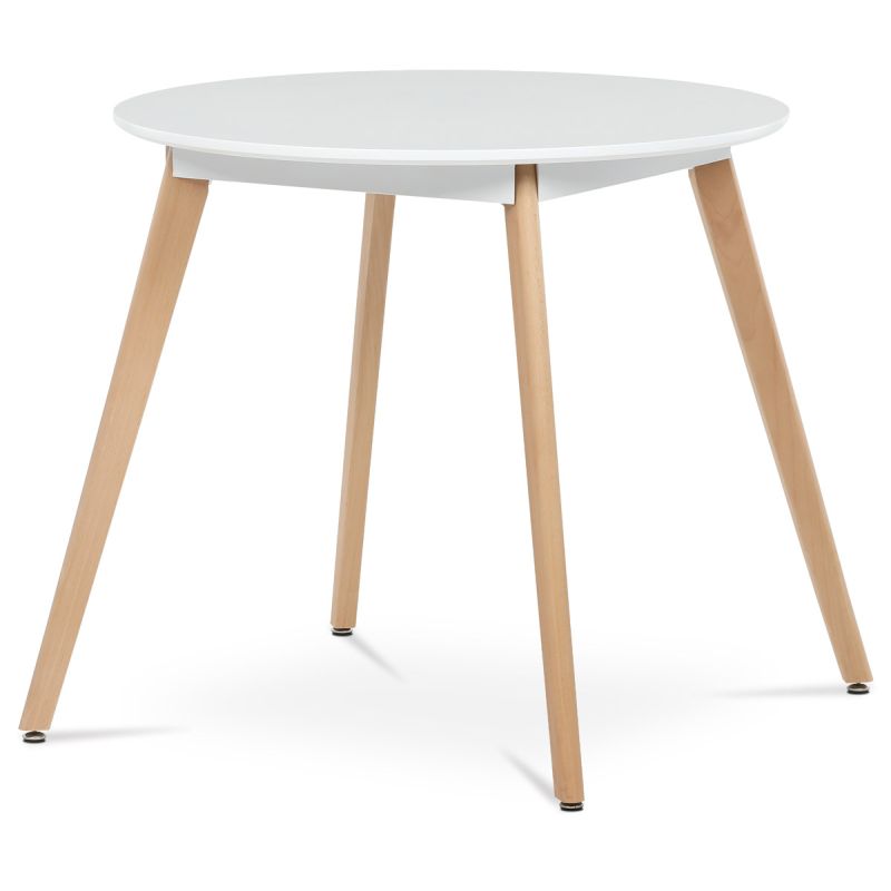 Jedálenský stôl, okrúhly, 80cm, MDF, biela, DT-316 WT