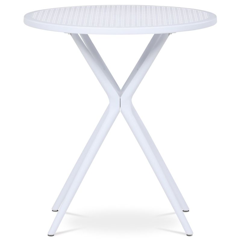 Záhradný stôl, okrúhly 65cm, plast, biela, DT-X7007 WT