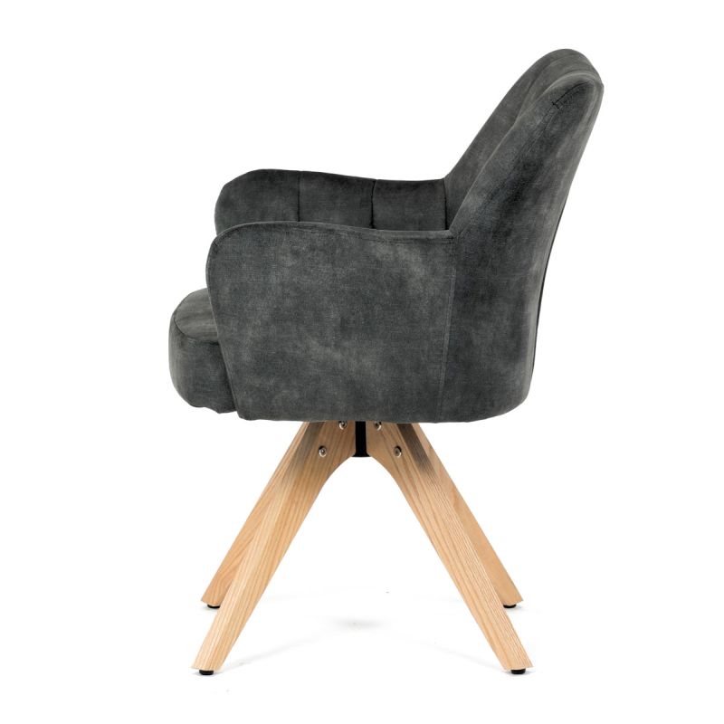 Jedálenská stolička, zelená, zamatová, látka, HC-D7188 GRN4