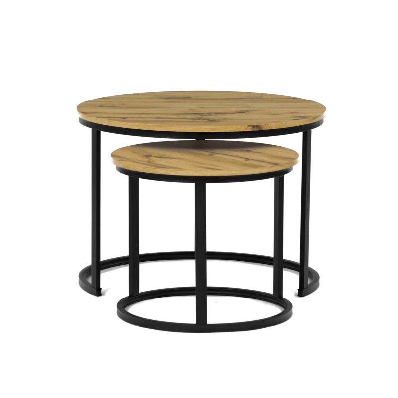 Set konferenčných stolíkov, 70x70cm, MDF, divoký dub, CT-X7122 OAK