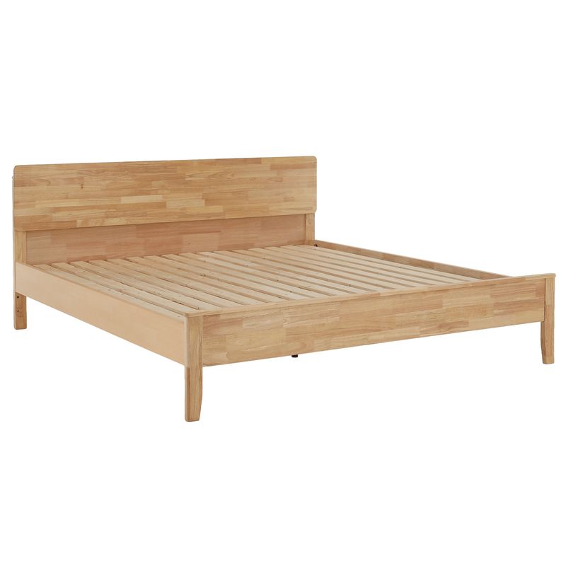 Manželská posteľ, 180x200, s roštom, masív, prírodná, NOEMI