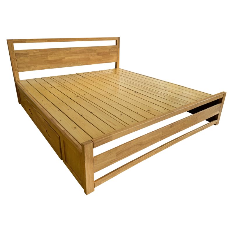 Manželská posteľ, 160x200, s roštom, prírodná, SHEILA