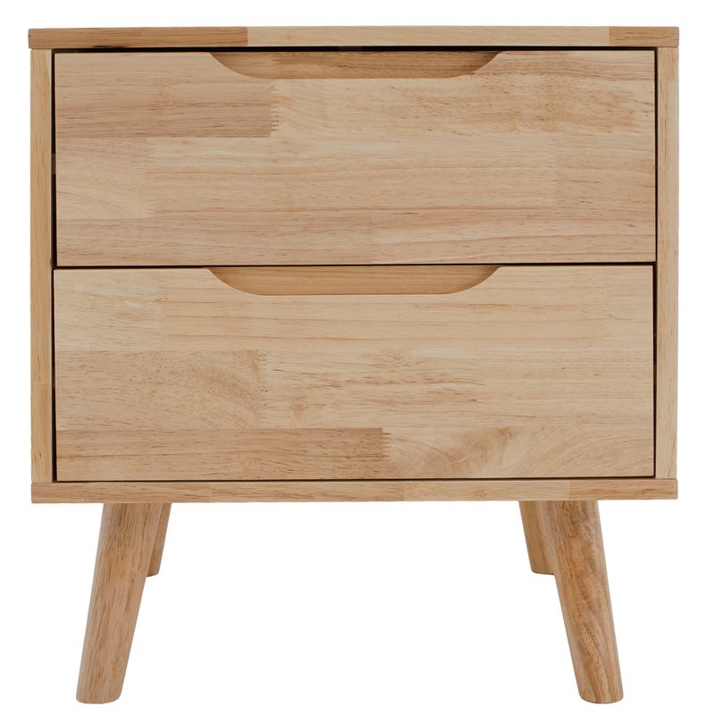 Nočný stolík, 43cm, masív, prírodný, BRUNI