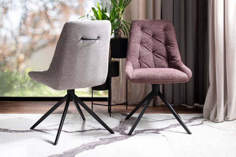 Jedálenská stolička, hnedá látka, nohy kov čierny, ASTI BREGO