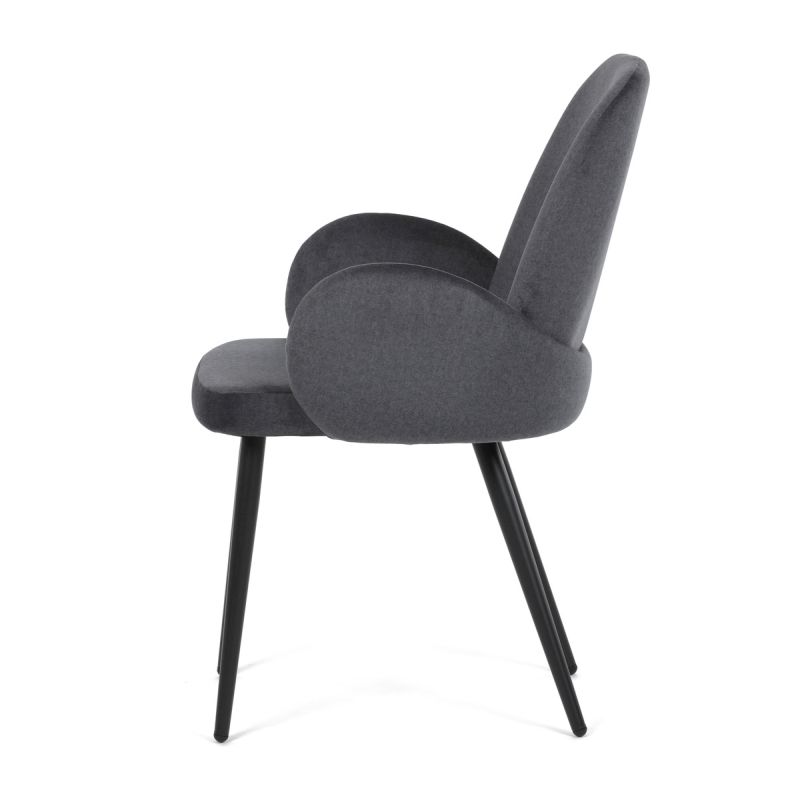  Jedálenská stolička, sivá, zamatová, látka, DCL-X7129 GREY2