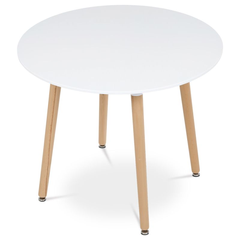 Jedálenský stôl, okrúhly, 90cm, MDF, biela, DT-306 WT