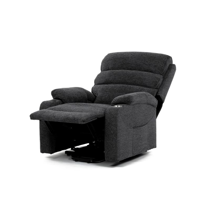 Elektrické polohovateľné kreslo, látka, sivá, 130 kg, TV-S8348 GREY2