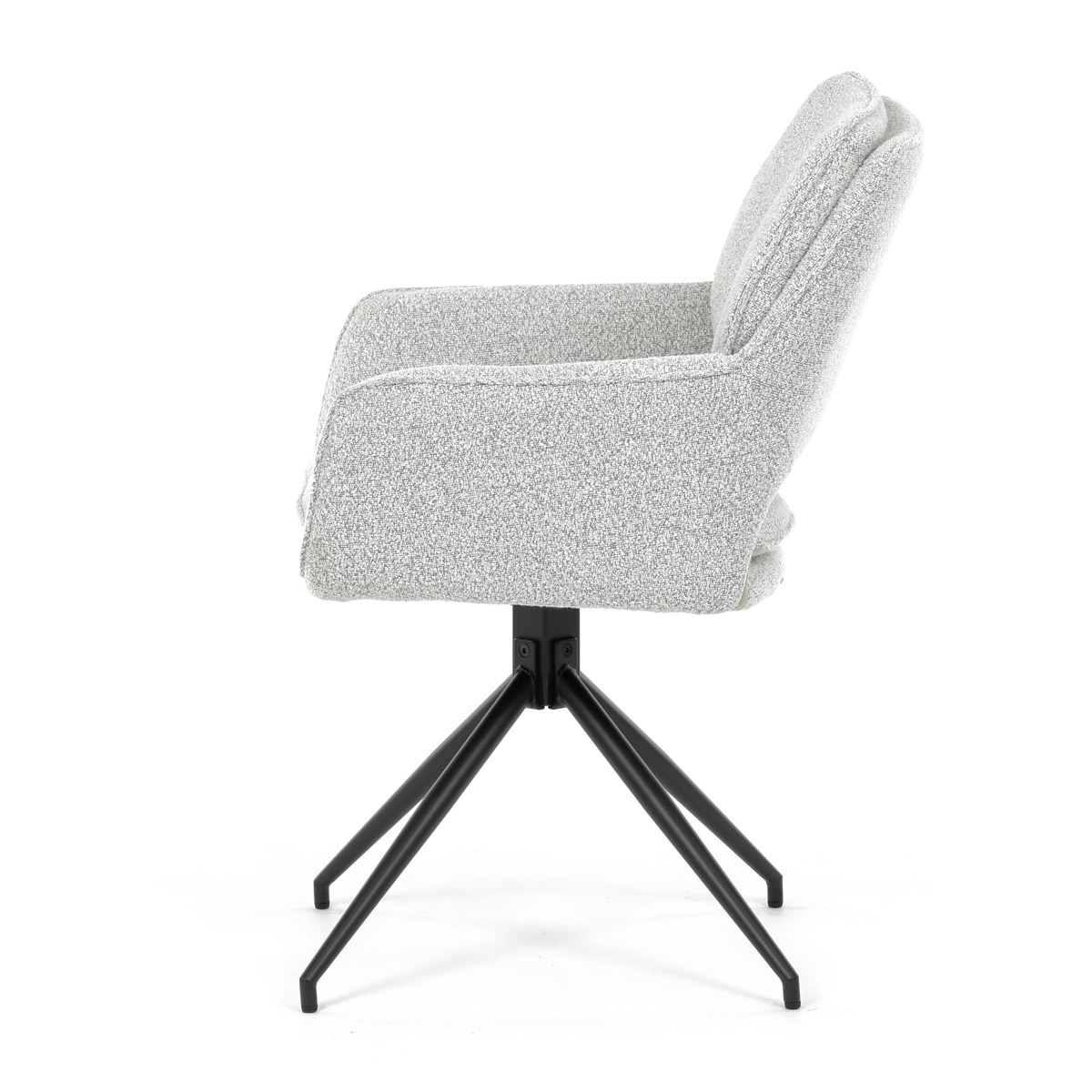 Jedálenská stolička, otočná, krémová, bouclé, látka, DCH-T1156 CRM2