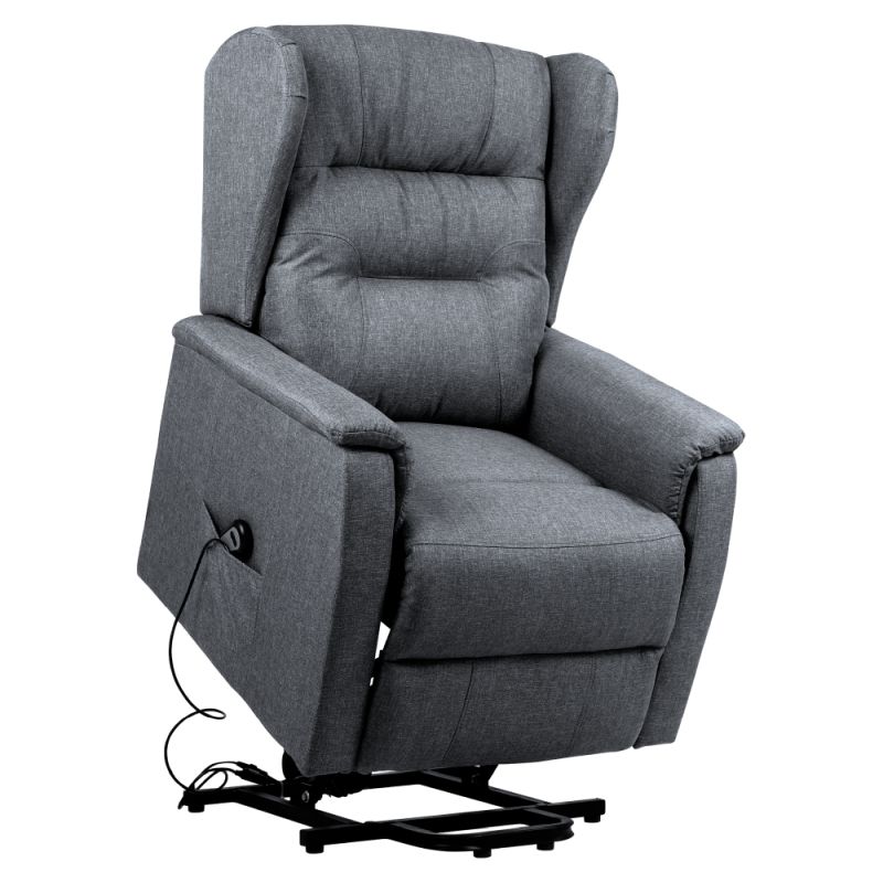 Relaxačné polohovacie kreslo, svetlosivá látka, DOURO