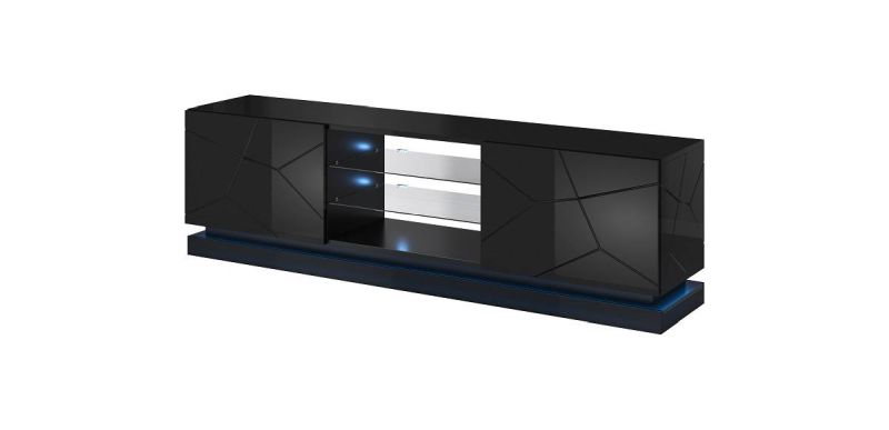 Tv stolík, 200cm, čierny, QIU 200