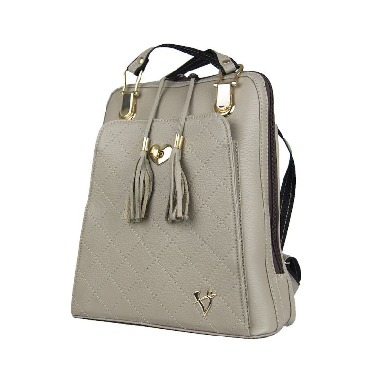 Luxusný kožený ruksak z pravej hovädzej kože č.8668 v khaki farbe