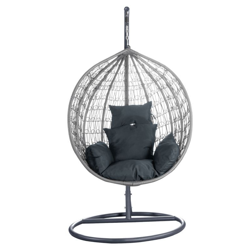 Závesné kreslo, sivé, NOLEO