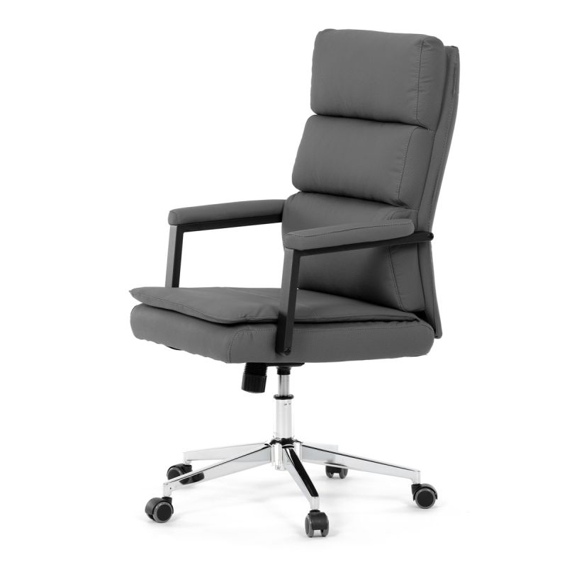 Kancelárske kreslo, sivá, ekokoža, 120 kg, KA-D8104 GREY