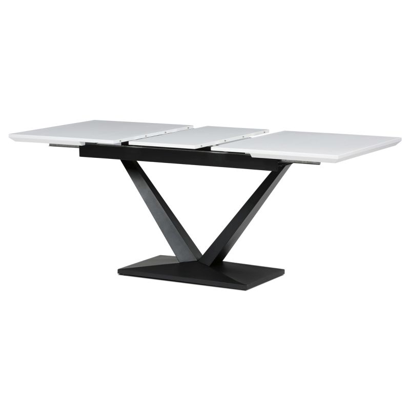 Jedálenský stôl 140-180x85cm, rozkladací, MDF, kov, biely, HT-W1630 WT