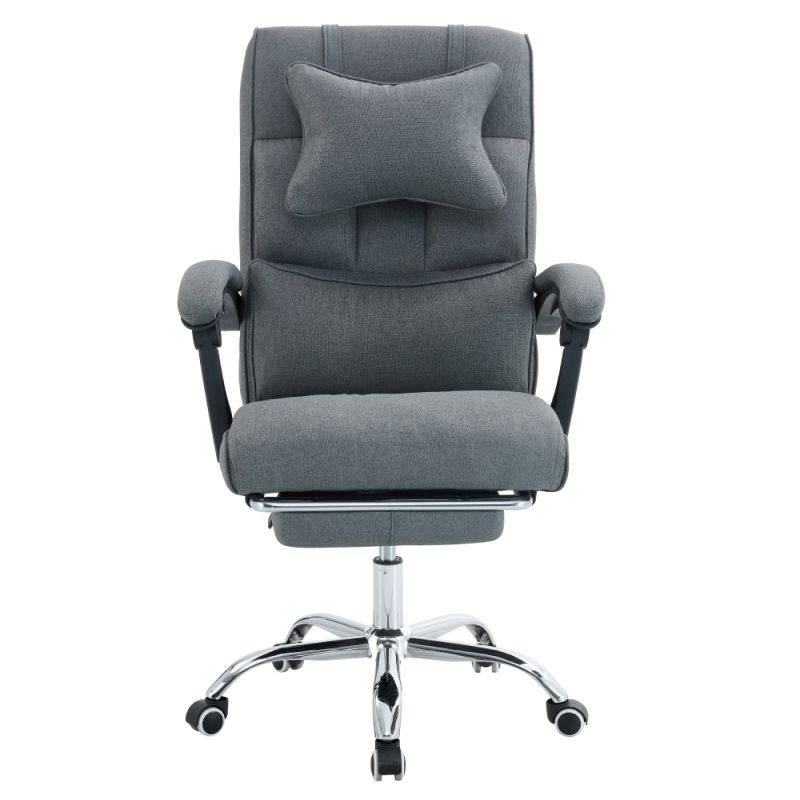 Kancelárske kreslo, výsuvná podnož, sivá látka, WALDOR NEW