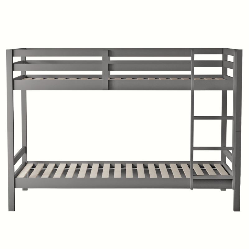 Poschodová posteľ, 90x200, masívne drevo, sivá, INEZA