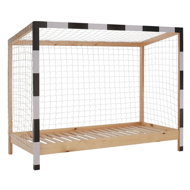 Montessori posteľ, 90x200, prírodná, biela, čierna, FUTAL