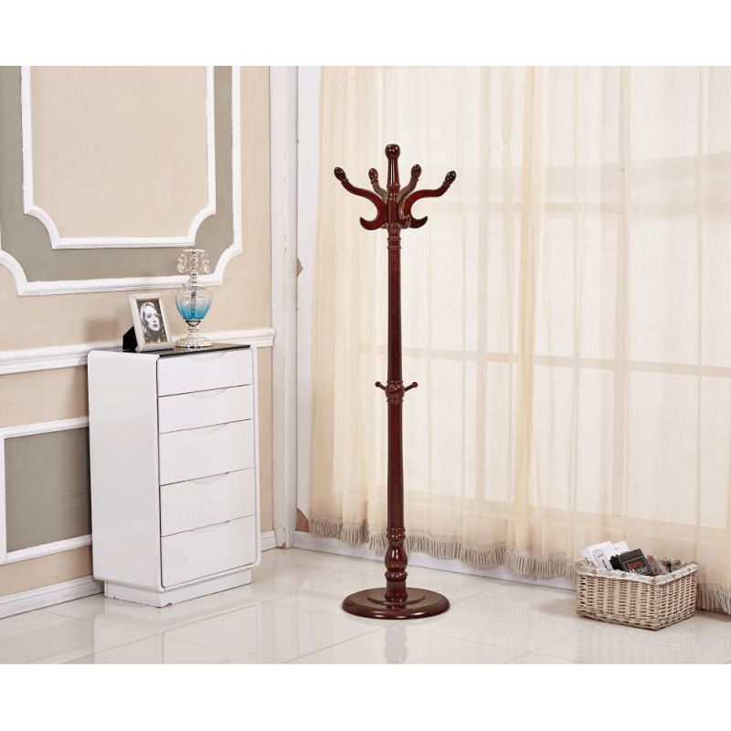 Vešiak, 181cm, brezové drevo, hnedý lesk, PORTOFINO