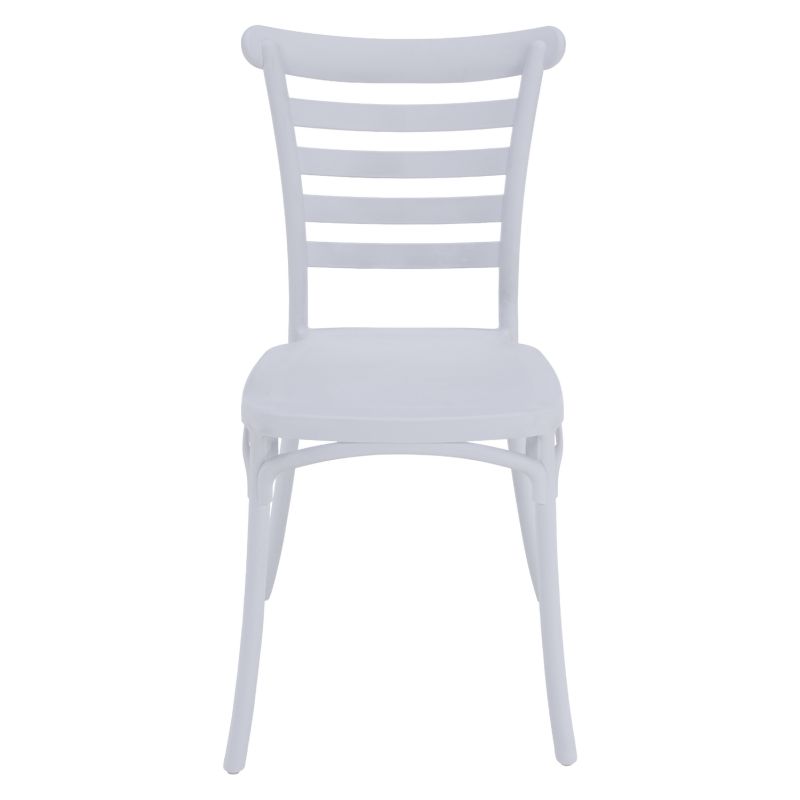 Stohovateľná stolička, biely plast, SAVITO