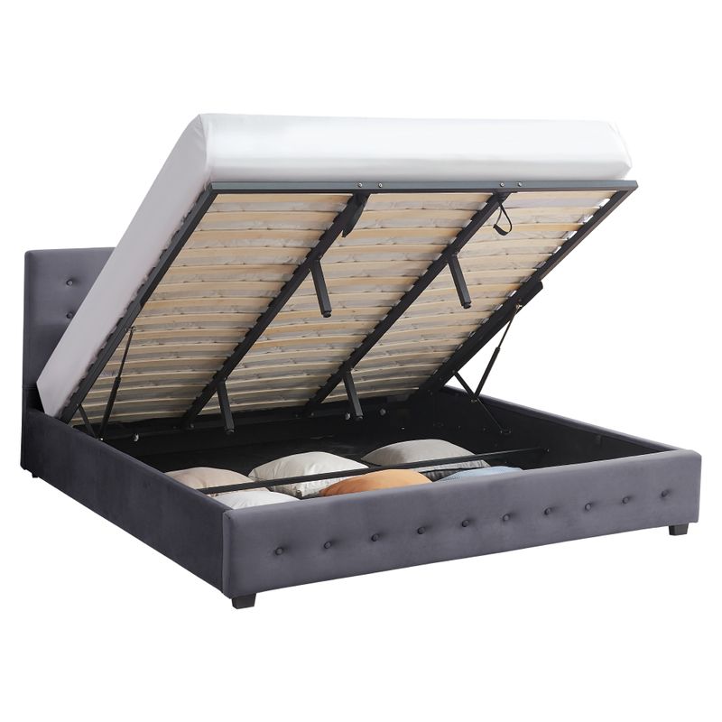 Manželská posteľ, 180x200, s roštom, sivá, MINDY