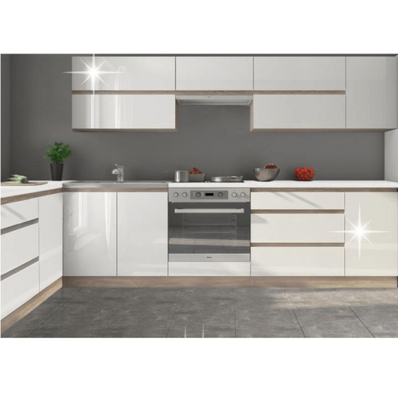 Horná skrinka rohová, 53cm, biely lesk, dub sonoma, LINE GR