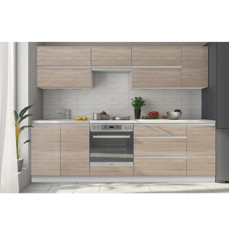 Horná skrinka, 80cm, dub sonoma, biela, LINE G 80 U