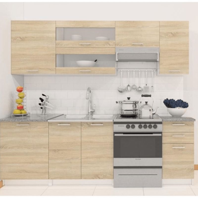 Spodná skrinka, 60cm, biela, dub sonoma, ľavá, FABIANA S-60