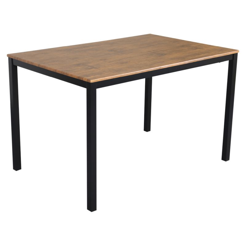 Jedálenský set 1+4, 120x80cm, MDF, dub tmavý, čierny, HAIM