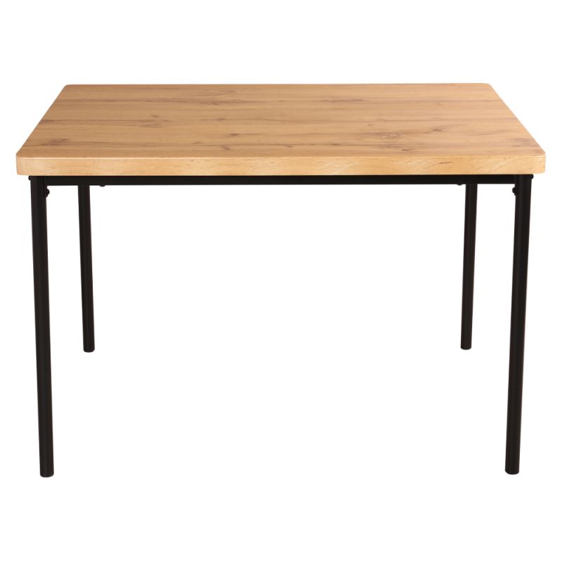 Jedálenský set 1+4, 110x70cm, MDF, dub svetlý, látka sivá, MADIO