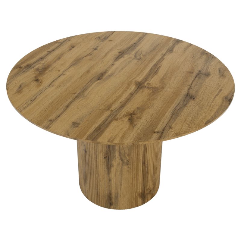 Jedálenský stôl, okrúhly 120cm, MDF, dub, MAHIR TYP 2