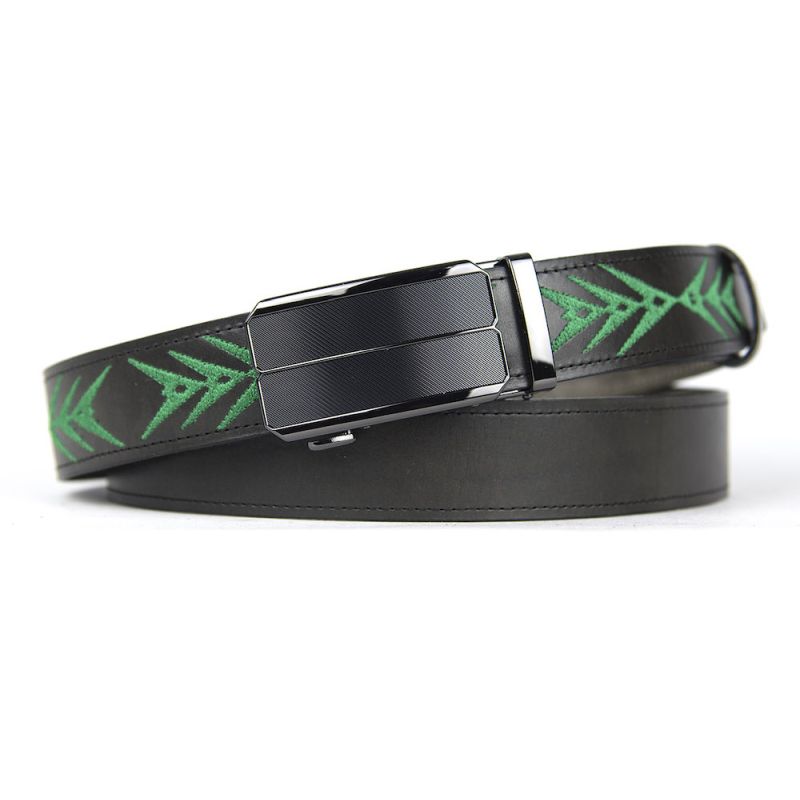 Kožený opasok s výšivkou, automatická pracka, 147cm, Limitovaná edícia 11