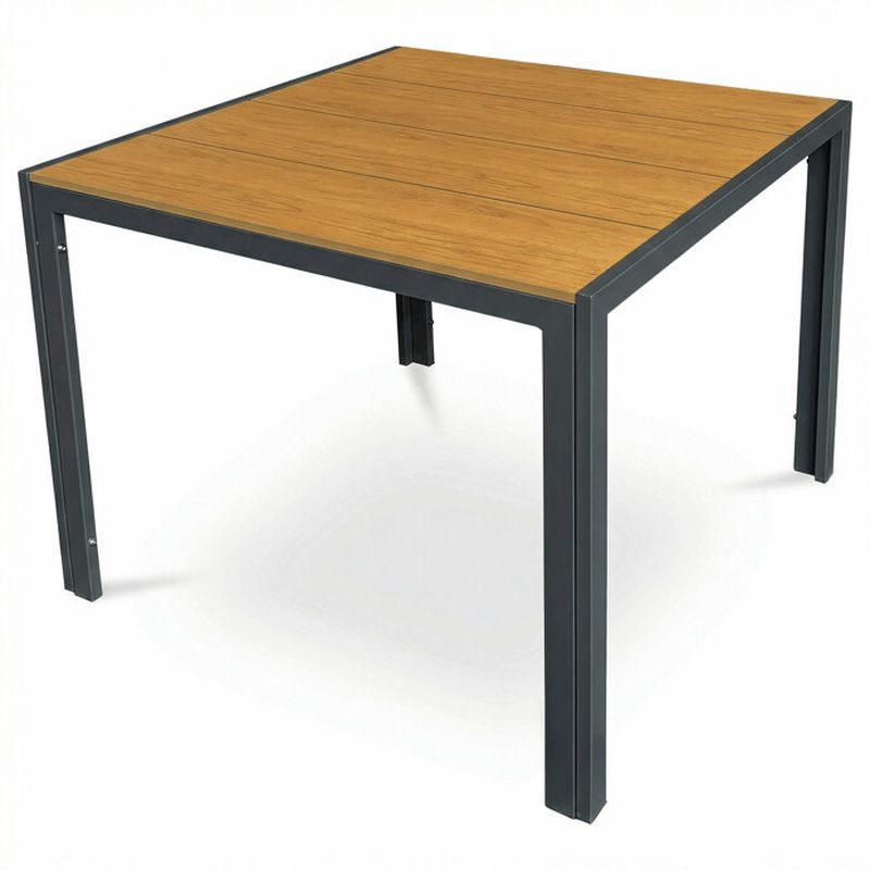 Záhradný stôl, 90x90cm, kov, polywood, hnedá, AZT-S1209 OAK