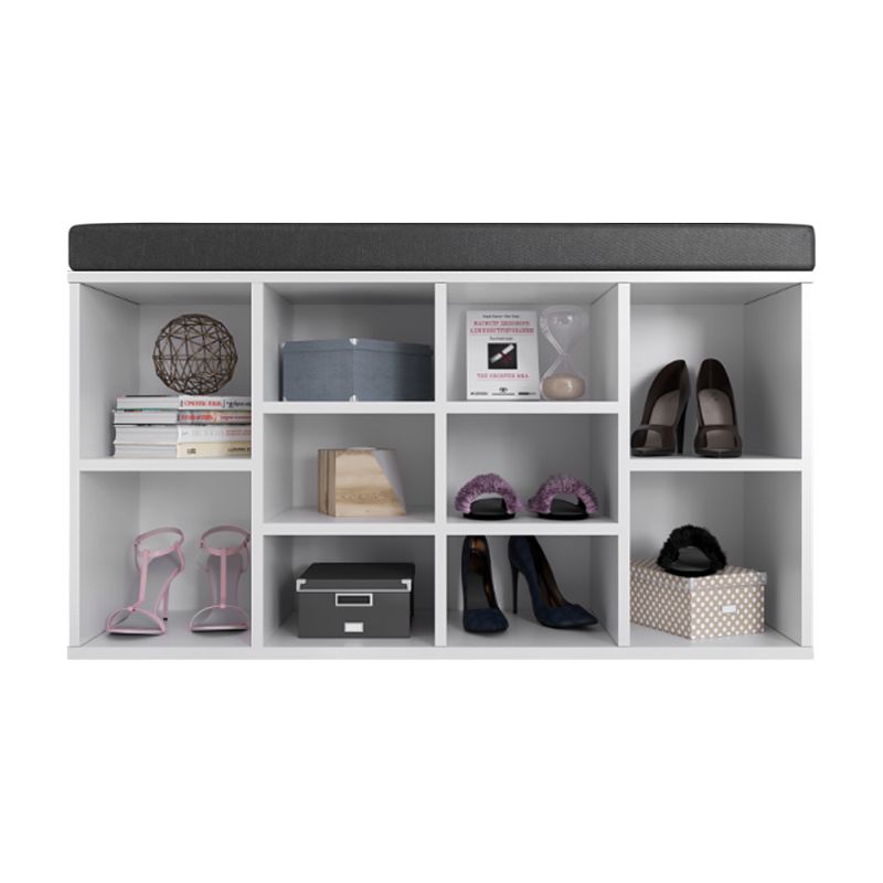 Botník s lavicou, 104cm, biely, LUSHKA