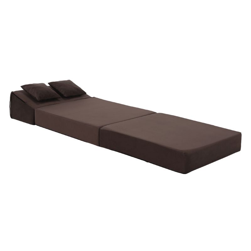 Skladací matrac/kreslo, 2v1, hnedá Taupe, PELOS