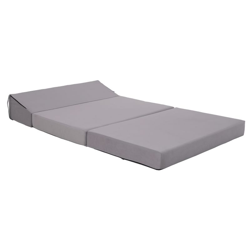 Skladací matrac/kreslo, 2v1, svetlosivá, VEDIS