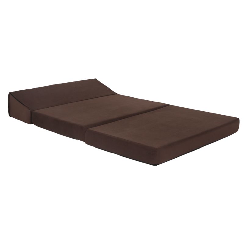 Skladací matrac/kreslo, 2v1, hnedá, VEDIS